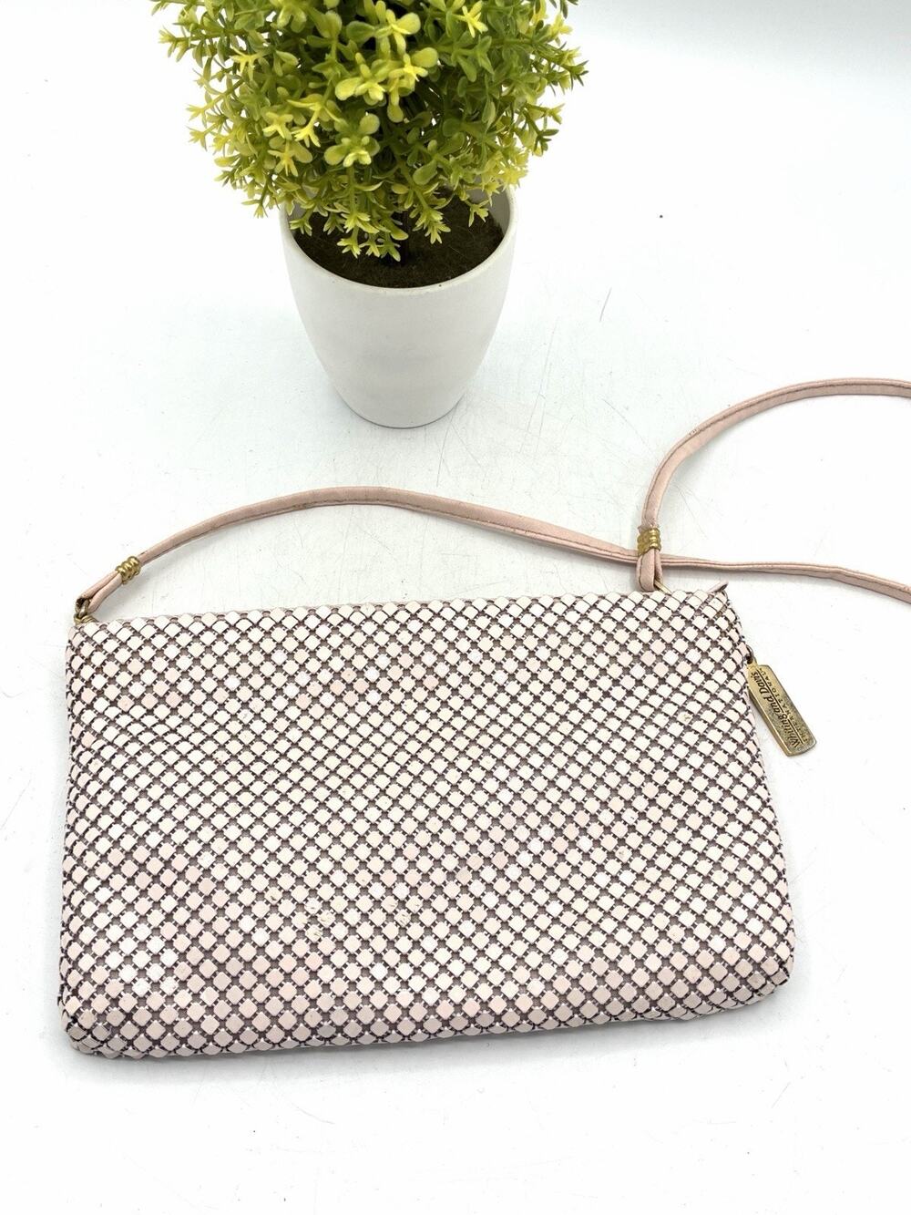 Whiting & Davis Pink Metal Mesh Clutch Purse Vintage Repair Read Description